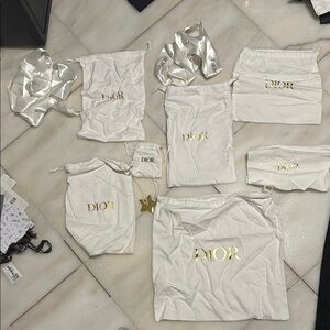 Dior White Dust Bags Set